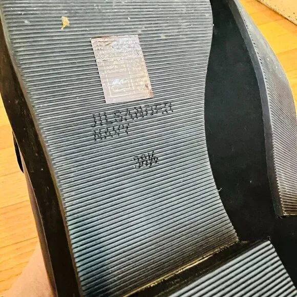 Jil Sander Navy Blue Leather Platform Shoes Eur 38.5 US 8 Chunky Loafers - Picture 15 of 15